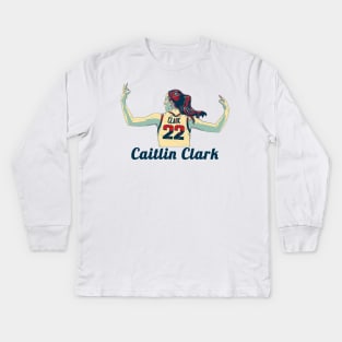 Caitlin Clark Retro Kids Long Sleeve T-Shirt